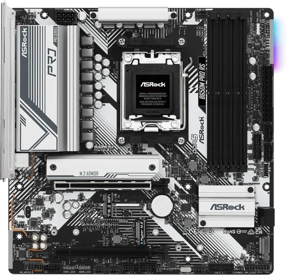 Материнская плата Asrock B650M PRO RS Socket AM5 AMD B650 4xDDR5 mATX AC`97 8ch(7.1) 2.5Gg RAID+HDMI+DP Материнская плата Asrock B650M PRO RS Socket AM5 AMD B650 4xDDR5 mATX AC`97 8ch(7.1) 2.5Gg RAID+HDMI+DP