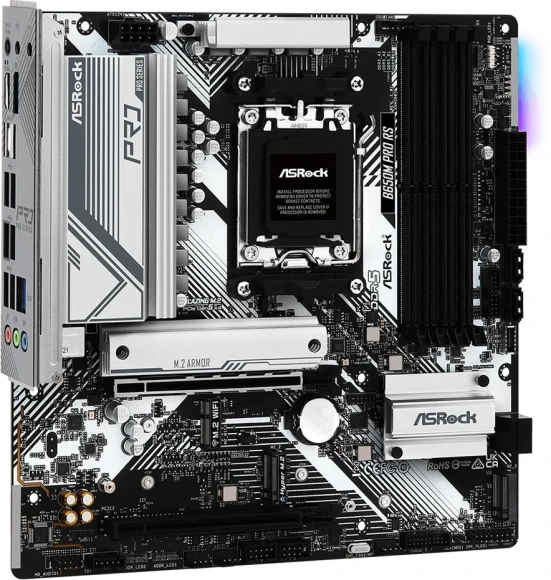 Материнская плата Asrock B650M PRO RS Socket AM5 AMD B650 4xDDR5 mATX AC`97 8ch(7.1) 2.5Gg RAID+HDMI+DP Материнская плата Asrock B650M PRO RS Socket AM5 AMD B650 4xDDR5 mATX AC`97 8ch(7.1) 2.5Gg RAID+HDMI+DP