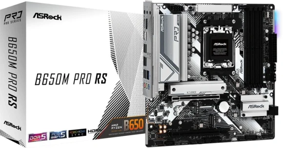 Материнская плата Asrock B650M PRO RS Socket AM5 AMD B650 4xDDR5 mATX AC`97 8ch(7.1) 2.5Gg RAID+HDMI+DP Материнская плата Asrock B650M PRO RS Socket AM5 AMD B650 4xDDR5 mATX AC`97 8ch(7.1) 2.5Gg RAID+HDMI+DP