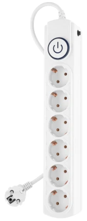 Сетевой фильтр Ippon BK-6-EU-1.8-10-W 1.8м (6 розеток) белый (коробка)