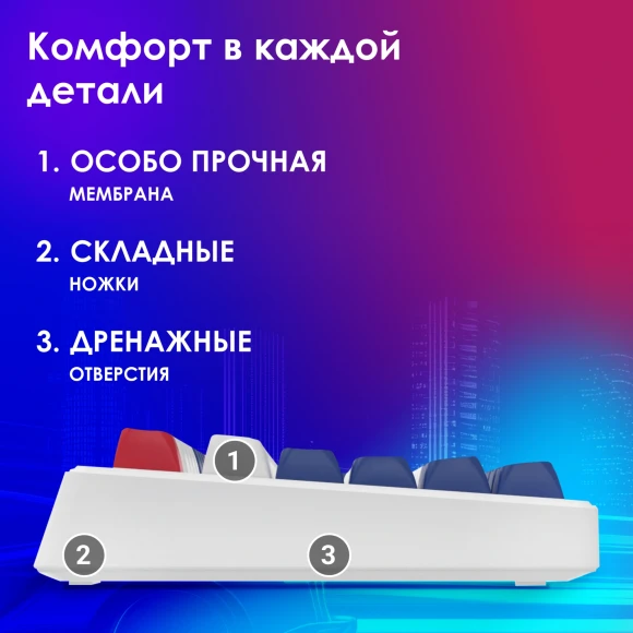 Клавиатура Оклик 725G белый/красный USB Multimedia for gamer LED (2070294) кабель 1.8м Клавиатура Оклик 725G белый/красный USB Multimedia for gamer LED (2070294) кабель 1.8м