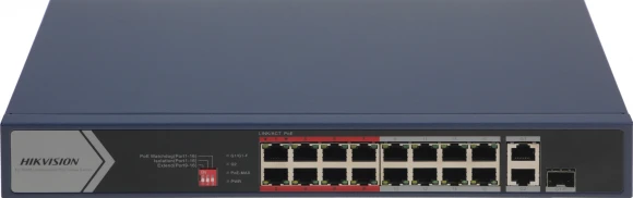 Коммутатор Hikvision DS-3E0318P-E/M(C) 17x100Мбит/с 1SFP 16PoE+ 135W неуправляемый