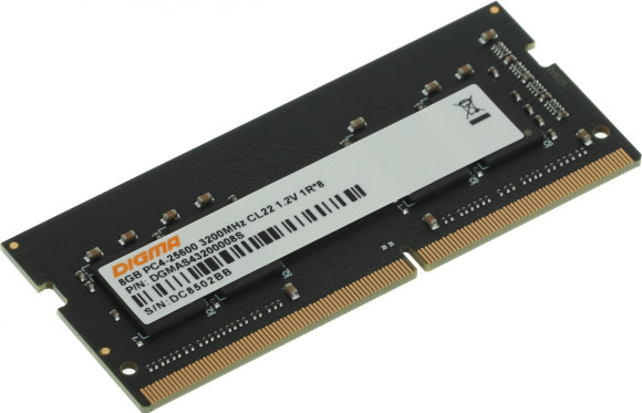 Память DDR4 8Gb 3200MHz Digma DGMAS43200008S RTL PC4-25600 CL22 SO-DIMM 260-pin 1.2В single rank Ret