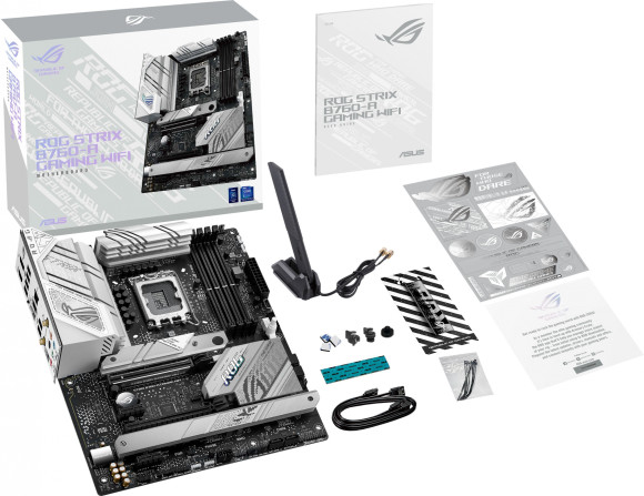 Материнская плата Asus ROG STRIX B760-A GAMING WIFI Soc-1700 Intel B760 4xDDR5 ATX AC`97 8ch(7.1) 2.5Gg RAID+HDMI+DP Материнская плата Asus ROG STRIX B760-A GAMING WIFI Soc-1700 Intel B760 4xDDR5 ATX AC`97 8ch(7.1) 2.5Gg RAID+HDMI+DP