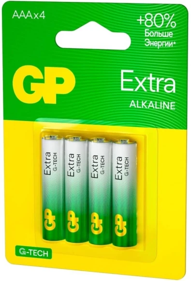 Батарея GP Extra Alkaline 24AXA21-2CRSBC4 AAA (4шт) блистер Батарея GP Extra Alkaline 24AXA21-2CRSBC4 AAA (4шт) блистер