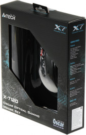 Мышь A4Tech X-7120 черный оптическая 2000dpi USB2.0 7but (X-710BK+X7-200MP) Мышь A4Tech X-7120 черный оптическая 2000dpi USB2.0 7but (X-710BK+X7-200MP)