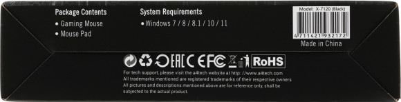 Мышь A4Tech X-7120 черный оптическая 2000dpi USB 7but (X-710BK+X7-200MP) Мышь A4Tech X-7120 черный оптическая 2000dpi USB 7but (X-710BK+X7-200MP)
