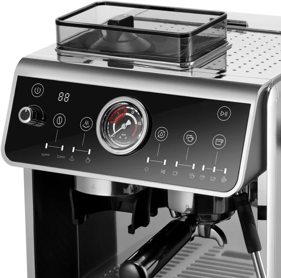 Кофеварка рожковая Kitfort КТ-7321 2800Вт нержавеющая сталь/черный Кофеварка рожковая Kitfort КТ-7321 2800Вт нержавеющая сталь/черный