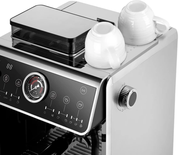 Кофеварка рожковая Kitfort КТ-7321 2800Вт нержавеющая сталь/черный Кофеварка рожковая Kitfort КТ-7321 2800Вт нержавеющая сталь/черный