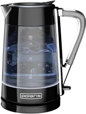 Чайник электрический Polaris PWK 1725CGLD 1.7л. 2200Вт серебристый/черный корпус: стекло/металл/пластик