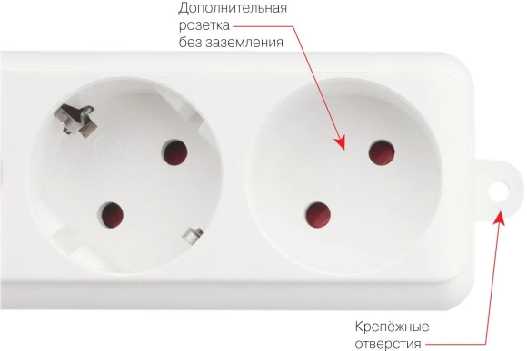 Сетевой фильтр Powercube SPL(5+1)-16B-P-3M-WHITE 3м (6 розеток) белый (коробка)