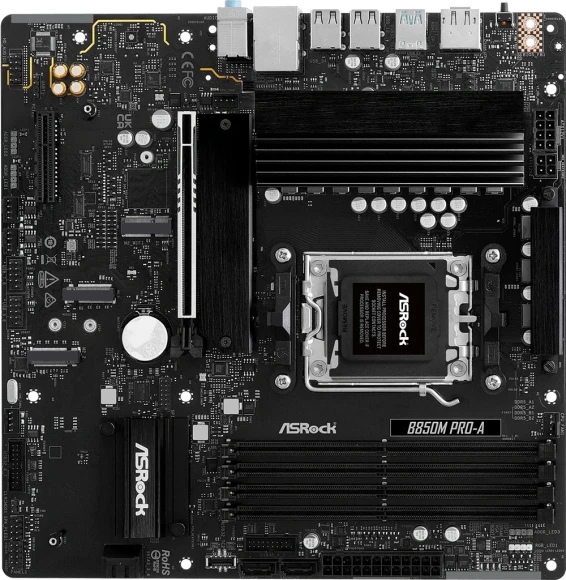 Материнская плата Asrock B850M PRO-A Socket AM5 AMD B850 4xDDR5 mATX AC`97 8ch(7.1) 2.5Gg RAID+HDMI+DP Материнская плата Asrock B850M PRO-A Socket AM5 AMD B850 4xDDR5 mATX AC`97 8ch(7.1) 2.5Gg RAID+HDMI+DP