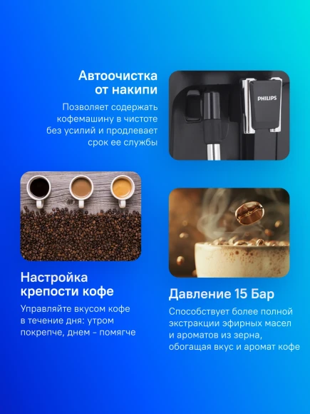 Кофемашина Philips Series 1200 EP1223/00 1500Вт черный/белый Кофемашина Philips Series 1200 EP1223/00 1500Вт черный/белый