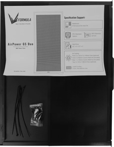 Корпус Formula Air Power G5 DUO черный без БП ATX 5x120mm 3x140mm 1xUSB3.0 audio bott PSU