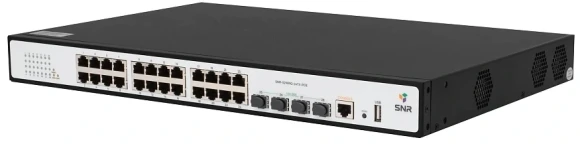 Коммутатор SNR SNR-S2989G-24TX-POE (L2+) 24x1Гбит/с 4SFP+ 24PoE 370W управляемый