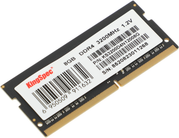 Память DDR4 8GB 3200MHz Kingspec KS3200D4N12008G RTL PC4-25600 CL22 SO-DIMM 260-pin 1.2В single rank Ret
