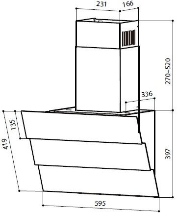 Вытяжка каминная Lex Rio G 600 черный управление: кнопочное (1 мотор) Вытяжка каминная Lex Rio G 600 черный управление: кнопочное (1 мотор)