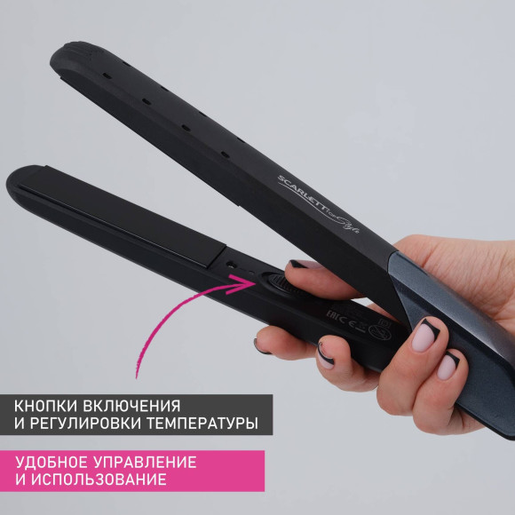 Щипцы Scarlett SC-HS60014 25Вт черный макс.темп.:190С покрытие:керамическое Щипцы Scarlett SC-HS60014 25Вт черный макс.темп.:190С покрытие:керамическое