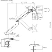 Кронштейн для мониторов Ultramounts UM713B черный 17"-32" макс.9кг крепление к столешнице поворот и наклон Кронштейн для мониторов Ultramounts UM713B черный 17"-32" макс.9кг крепление к столешнице поворот и наклон