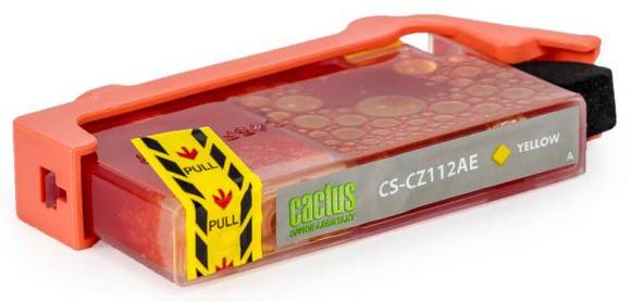 Картридж струйный Cactus CS-CZ112AE №655 желтый (14.6мл) для HP DJ IA 3525/5525/4525 с чипом
