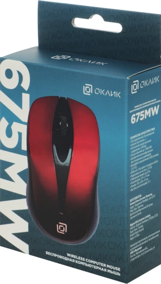 Мышь Оклик 675MW черный/красный оптическая 1200dpi беспров. USB для ноутбука 3but (1025919) Мышь Оклик 675MW черный/красный оптическая 1200dpi беспров. USB для ноутбука 3but (1025919)
