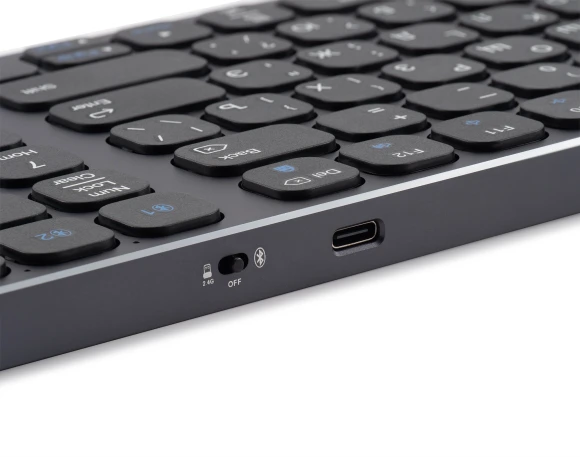 Клавиатура Оклик K767W серый/черный USB беспроводная BT/Radio slim Multimedia (2002135)