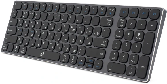 Клавиатура Оклик K767W серый/черный USB беспроводная BT/Radio slim Multimedia (2002135)