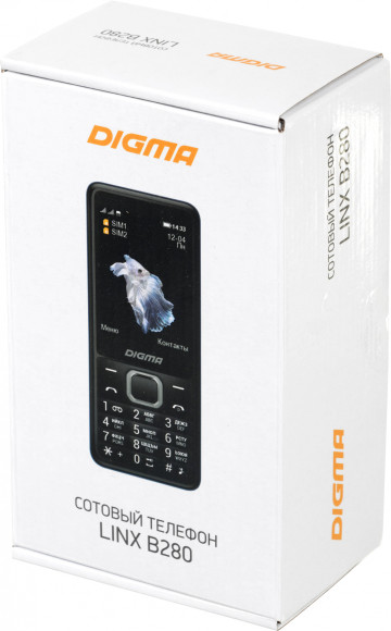 Мобильный телефон Digma LINX B280 32Mb черный моноблок 2Sim 2.8" 240x320 0.08Mpix GSM900/1800 FM microSD max16Gb