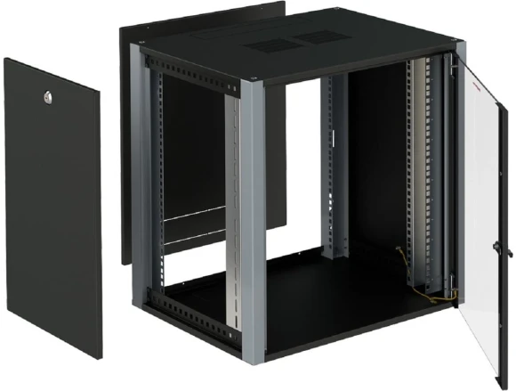 Шкаф коммутационный Sysmatrix (WP 6312.910) настенный 12U 600x350мм пер.дв.стекл 2 бок.пан. 60кг черный 200мм 20кг 585мм IP20 металл Шкаф коммутационный Sysmatrix (WP 6312.910) настенный 12U 600x350мм пер.дв.стекл 2 бок.пан. 60кг черный 200мм 20кг 585мм IP20 металл