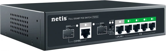 Коммутатор Netis P107GS (L2) 6x1Гбит/с 1xКомбо(1000BASE-T/SFP) 2SFP 4PoE 65W неуправляемый Коммутатор Netis P107GS (L2) 6x1Гбит/с 1xКомбо(1000BASE-T/SFP) 2SFP 4PoE 65W неуправляемый