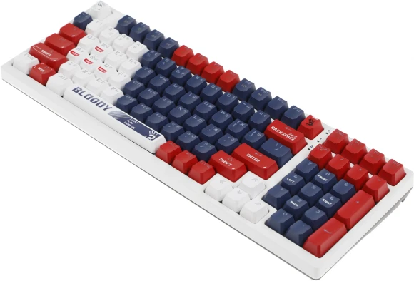Клавиатура A4Tech S98 Sports механическая синий/белый USB for gamer LED (S98 SPORTS NAVY BLMS RED PLUS) кабель 1.8м