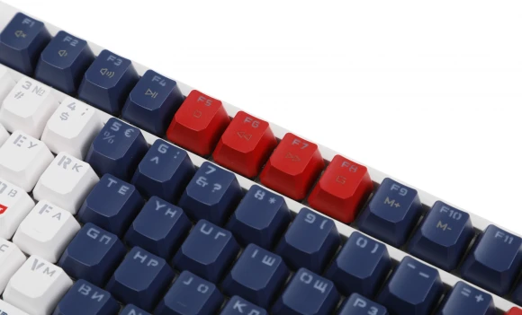 Клавиатура A4Tech S98 Sports механическая синий/белый USB for gamer LED (S98 SPORTS NAVY BLMS RED PLUS) кабель 1.8м