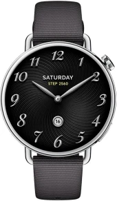 Смарт-часы Xiaomi Watch S4 41мм 1.32" AMOLED корп.серебристый рем.черный разм.брасл.:120-190 мм (BHR07VRGL)