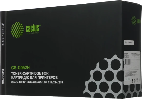 Картридж лазерный Cactus CS-C052H 052H черный (9200стр.) для Canon MF421/426/428/429/LBP 212/214/215