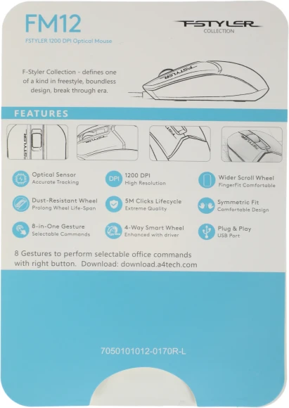 Мышь A4Tech Fstyler FM12 черный оптическая 1200dpi USB 3but (FM12 BLACK) Мышь A4Tech Fstyler FM12 черный оптическая 1200dpi USB 3but (FM12 BLACK)