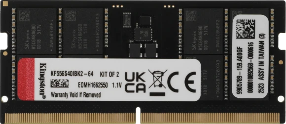 Память DDR5 2x32GB 5600MHz Kingston KF556S40IBK2-64 Fury Impact RTL PC5-44800 CL40 SO-DIMM 262-pin 1.1В dual rank Ret