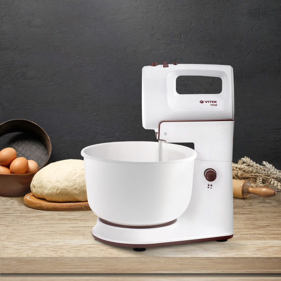 Миксер стационарный Vitek VT-1416 W 700Вт белый/коричневый