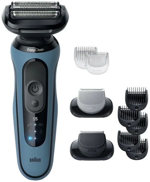 Бритва сетчатая Braun 52-A1650s реж.эл.:2 питан.:элек.сеть/аккум. синий