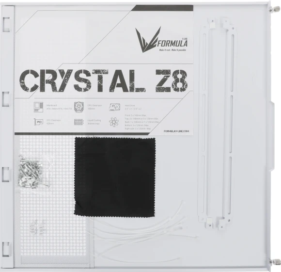 Корпус Formula Crystal Z8 FLOE белый без БП ATX 3x120mm 5x140mm 1xUSB2.0 1xUSB3.0 1xUSB3.1 audio bott PSU Корпус Formula Crystal Z8 FLOE белый без БП ATX 3x120mm 5x140mm 1xUSB2.0 1xUSB3.0 1xUSB3.1 audio bott PSU