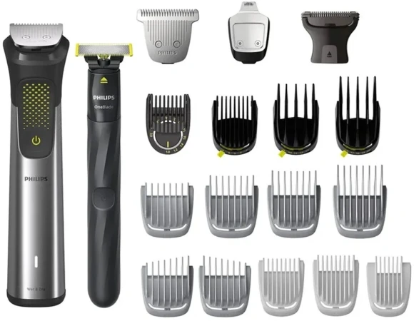 Триммер Philips Series 9000 MG9553/15 серебристый/черный 5Вт (насадок в компл:16шт)