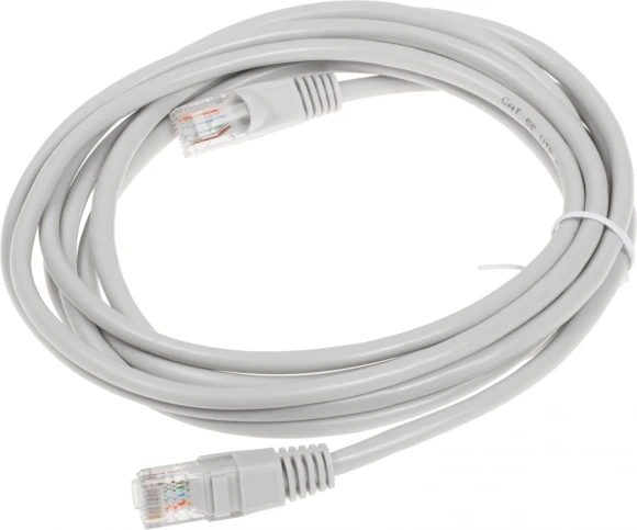 Патч-корд Buro UTP-5E-3M-G UTP 4 пары cat.5E CCA molded 3м серый RJ-45 (m)-RJ-45 (m)