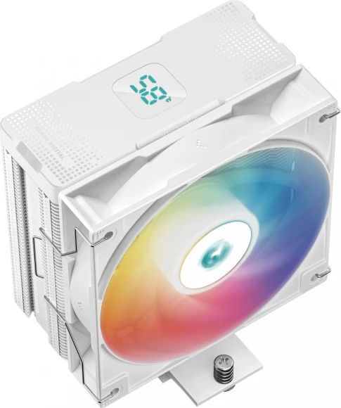 Устройство охлаждения(кулер) Deepcool AG400 Digital ARGB Soc-AM5/AM4/1200/1700/1851 белый 4-pin 31.6dB Al+Cu LCD 220W 636gr Ret (R-AG400-WHADMN-G-1)