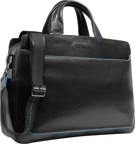 Деловая сумка Piquadro Blue Square CA6590B2/N с отделением для ноутбука 15.6" черная натур.кожа