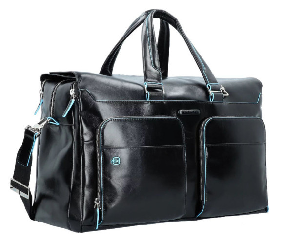 Сумка дорожная Piquadro Blue Square BV4342B2/N с отделением для ноутбука 15" черная натур.кожа