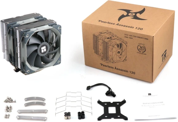 Устройство охлаждения(кулер) Thermalright Peerless Assassin 120 Soc-AM5/AM4/1200/1700/1851 серый 4-pin 25.6dB Al+Cu 750gr Ret (PA120)