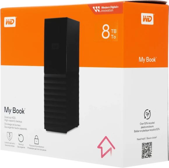 Жесткий диск WD USB3.0 8TB WDBBGB0080HBK-EESN My Book 3.5" черный Жесткий диск WD USB3.0 8TB WDBBGB0080HBK-EESN My Book 3.5" черный