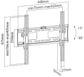 Кронштейн для телевизора Ultramounts UM841T черный 32"-55" макс.50кг настенный наклон