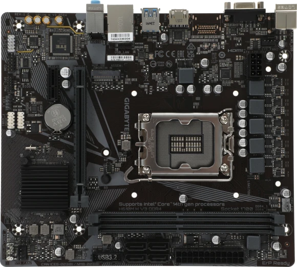 Материнская плата Gigabyte H610M H V3 DDR4 Soc-1700 Intel H610 2xDDR4 mATX AC`97 8ch(7.1) GbLAN+VGA+HDMI Материнская плата Gigabyte H610M H V3 DDR4 Soc-1700 Intel H610 2xDDR4 mATX AC`97 8ch(7.1) GbLAN+VGA+HDMI
