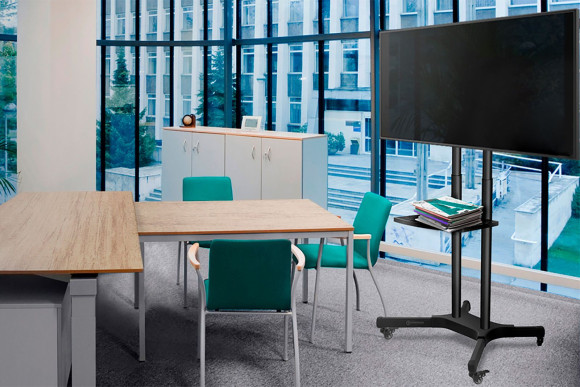 Подставка для телевизора Onkron TS1351 черный 32"-65" макс.50кг напольный мобильный