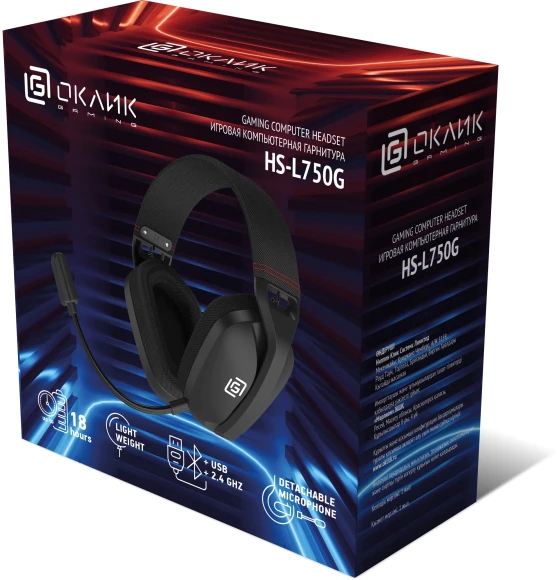 Наушники с микрофоном Оклик HS-L750G черный 1.5м накладные BT оголовье (2007557) Наушники с микрофоном Оклик HS-L750G черный 1.5м накладные BT оголовье (2007557)